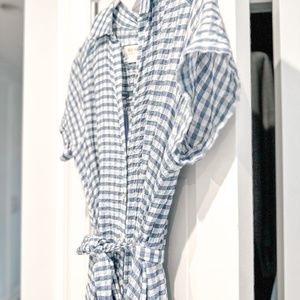 Maeve Blue Gingham Midi Dress